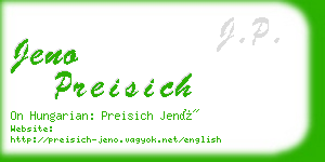 jeno preisich business card